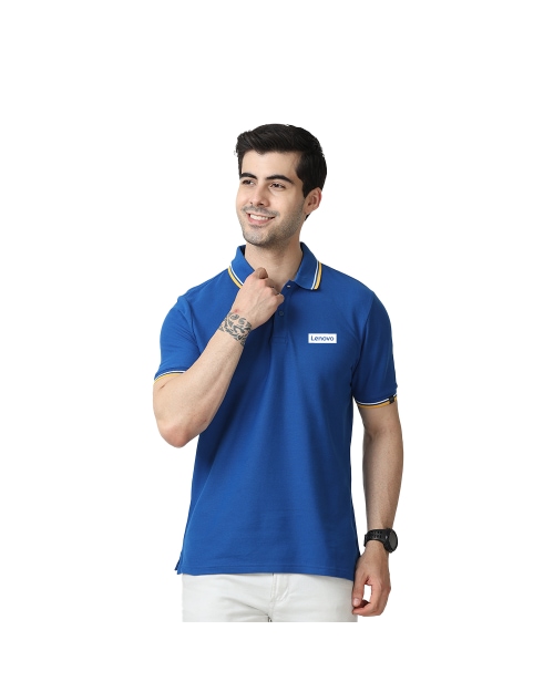 Marks & Spencer Polo T-shirt Royal Blue with Yellow & White Tipping